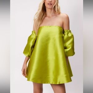 NWT Bardot Puff Sleeve Mini Dress Nasty Gal